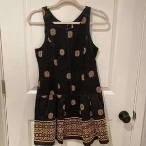 Free People black floral bohemian dress